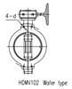 Marine Double Eccentric Wafer Type Butterfly Valve HDMV102-1 